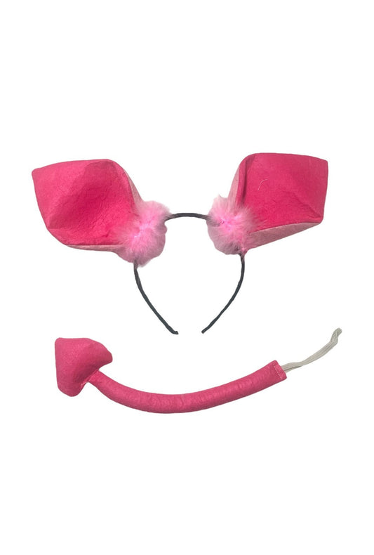 Pink Pig Ears and Tail Set