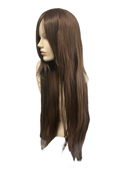 Deluxe Extra-Long Straight Medium Brown Wig