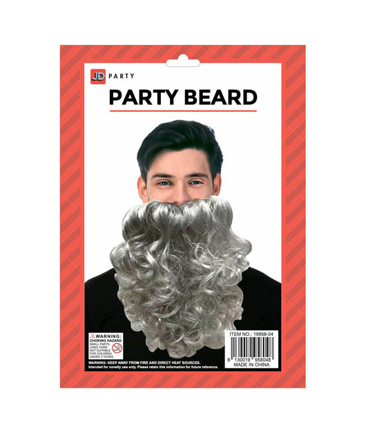 Curly Grey Party Beard