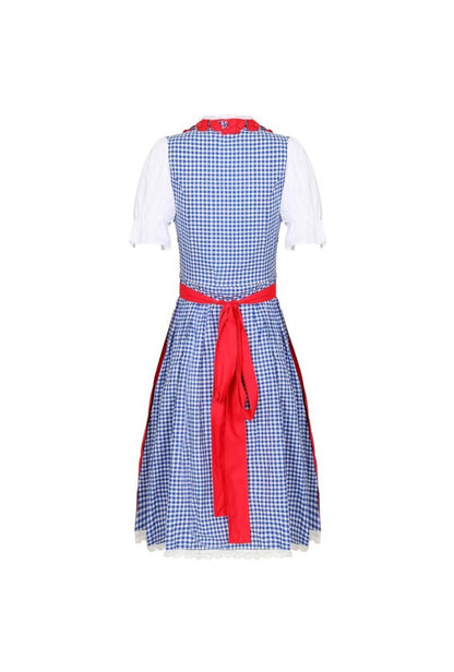 Plaid Blue and Red Dirndl Dress OCW132