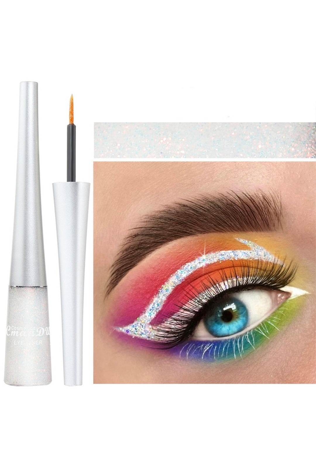 Iridescent White Glitter Eyeliner