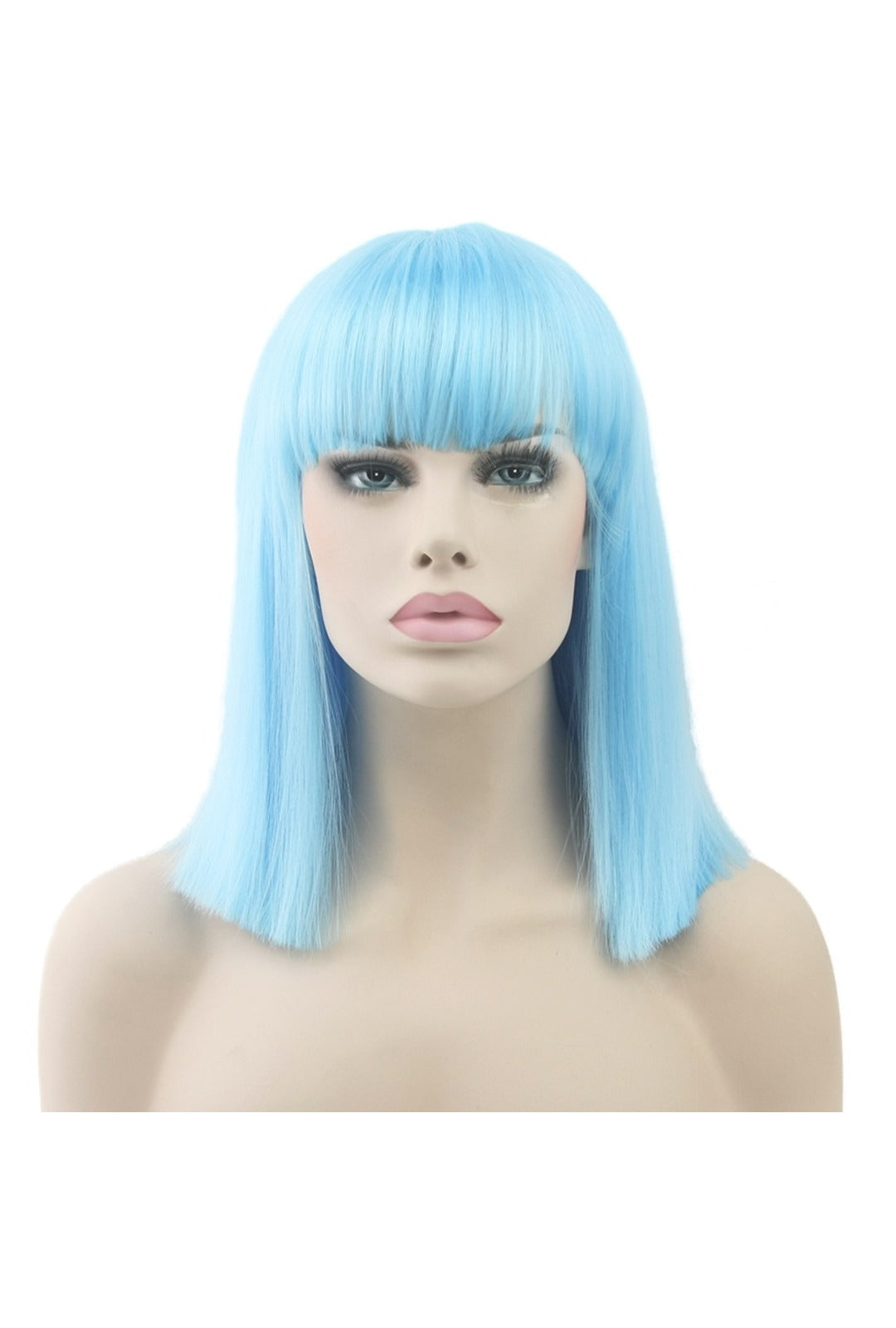 Deluxe Light Blue Medium Bob Wig