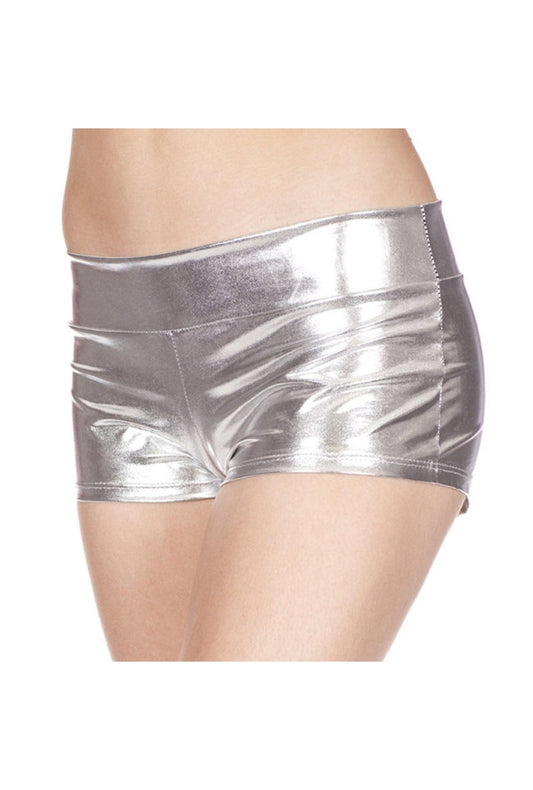 Metallic Silver Booty Shorts