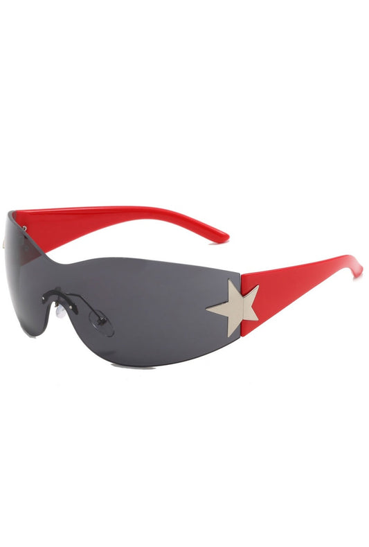 Red and Black Y2K Star Glasses