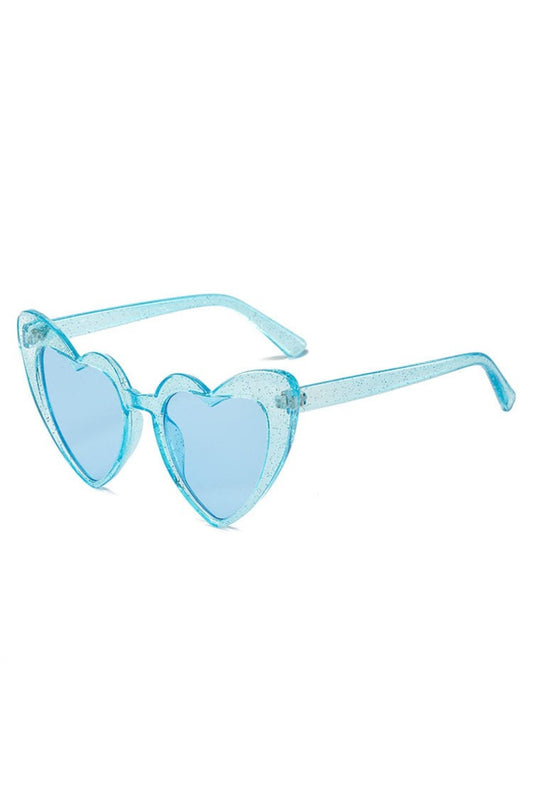 Light Blue Retro Heart Glasses