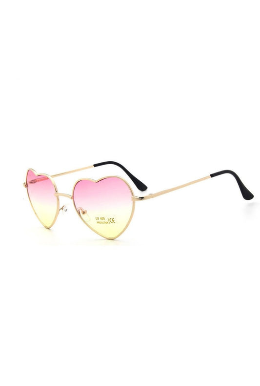 Pink and Yellow Ombre Heart Glasses