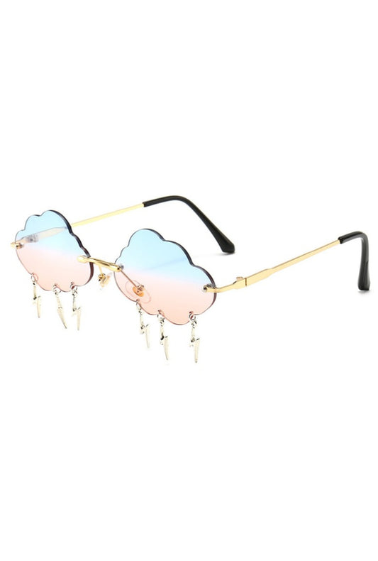 Blue and Pink Cloud & Lightning Fashion Glasses