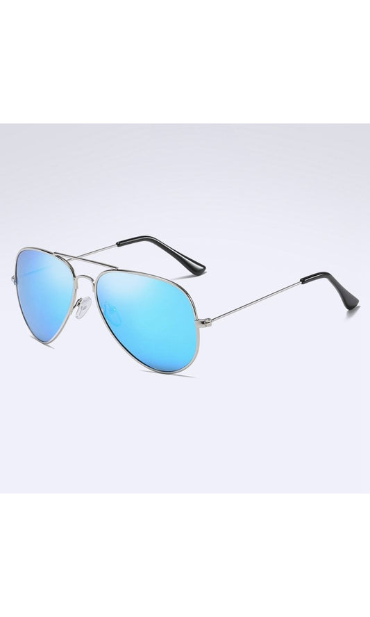 Reflective Blue Aviator Glasses