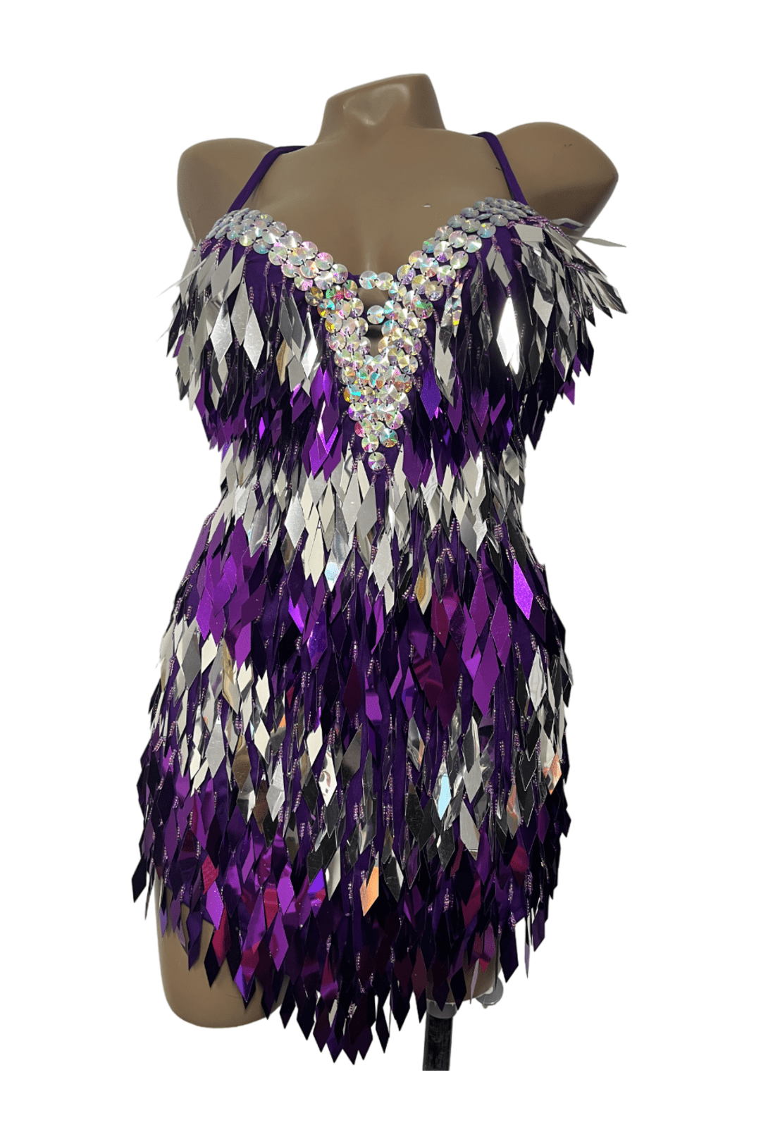 Purple & Silver Diamond Sequin Festival Dress Perth