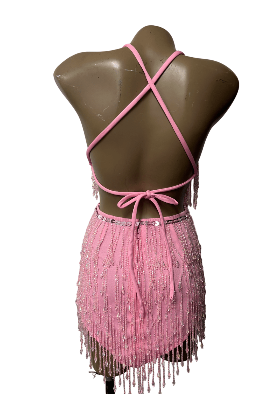 Pink Beaded Fringe Festival Dress