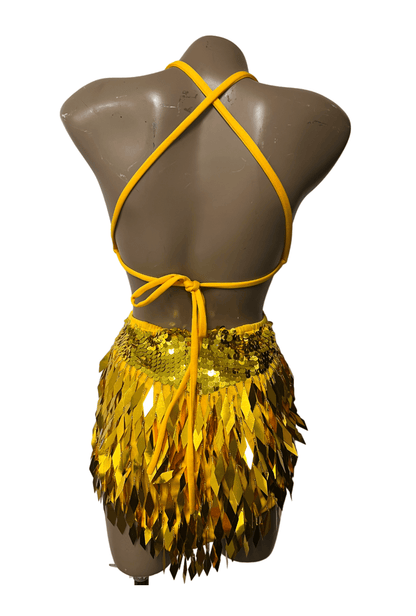 Gold Diamond & Rhinestone Festival Dress