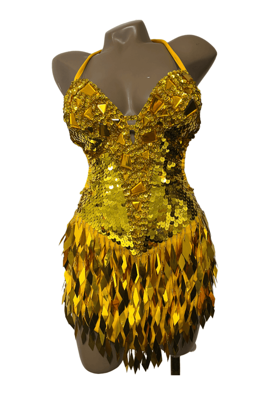 Gold Diamond & Rhinestone Festival Dress