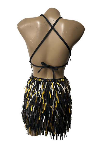 Black & Gold Line Festival Dress