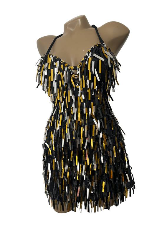 Black & Gold Line Festival Dress