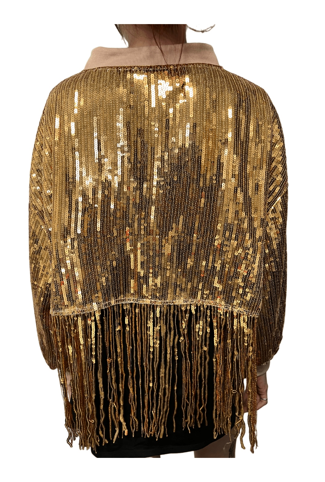Gold Sequin Crop Jacket