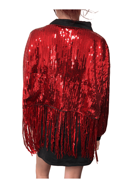 Metallic Red Sequin Crop Jacket