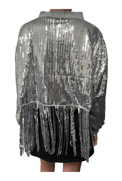 Silver Sequin Crop Jacket