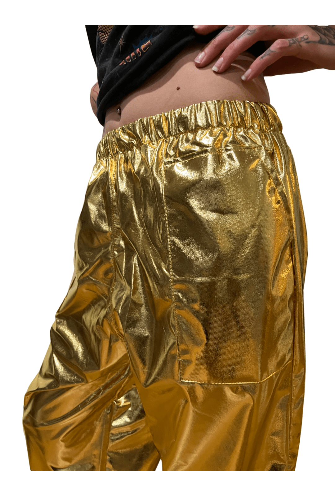 Metallic Gold Utility Pants