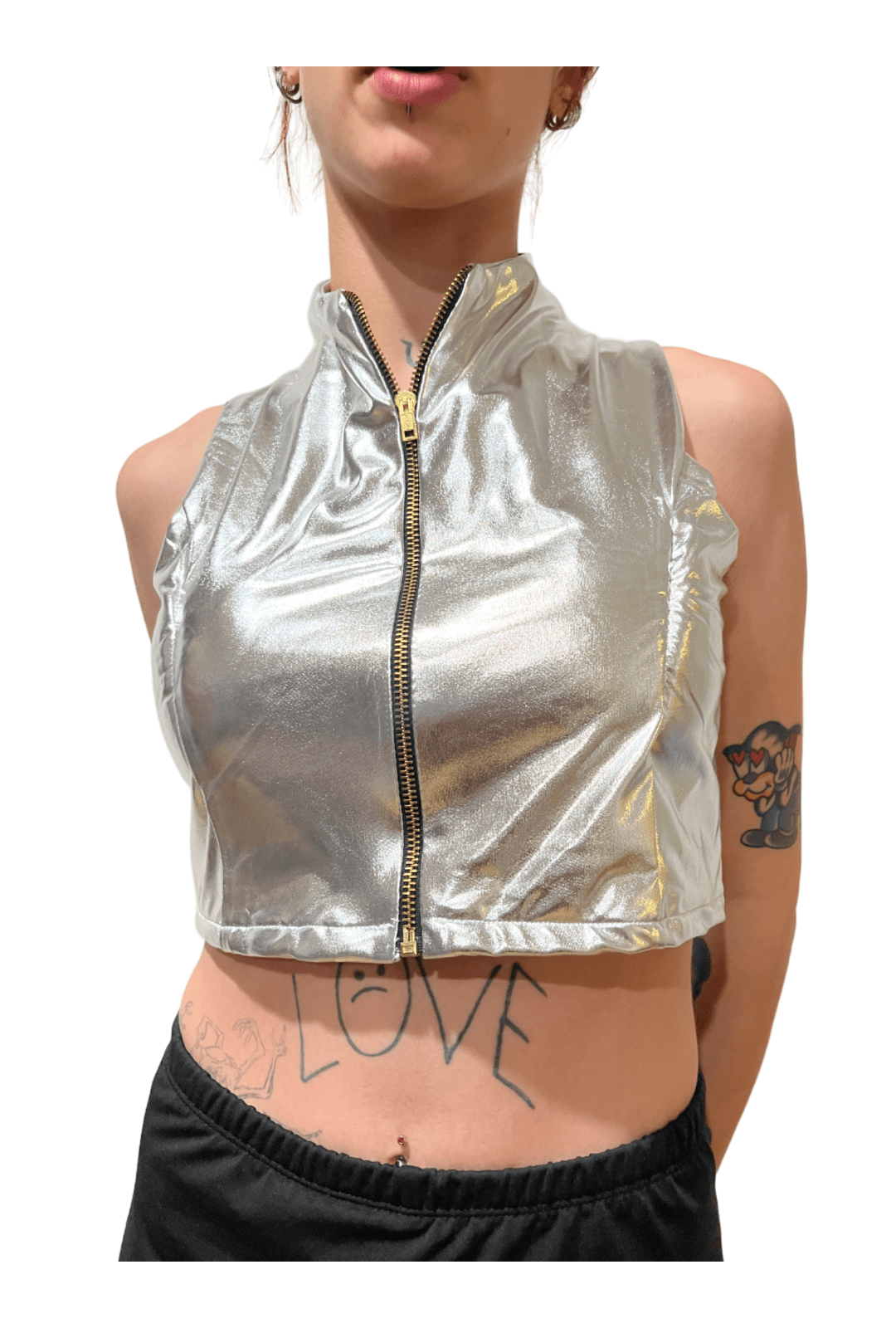Metallic Silver Vest