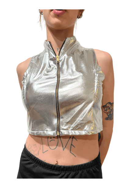 Metallic Silver Vest