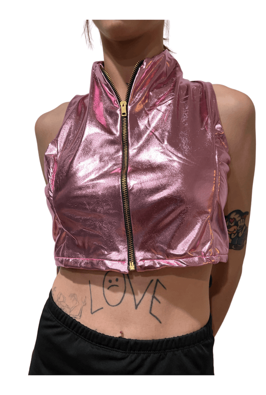 Metallic Light Pink Vest