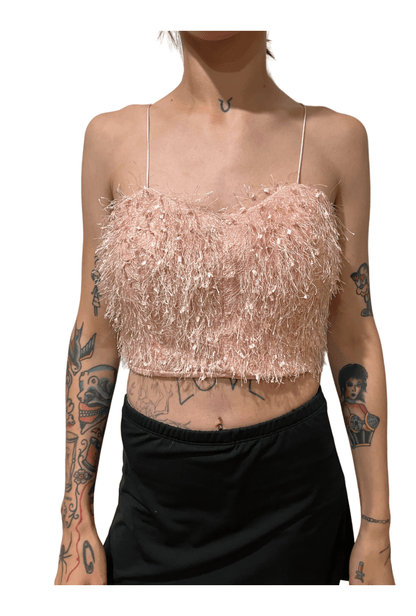 Pink Feather Look Bralette