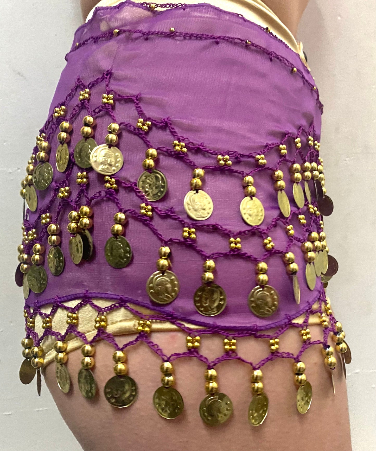 Light Pink Bellydance Gold Coin Belt