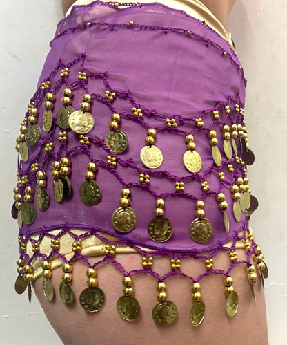 Black Bellydance Gold Coin Belt