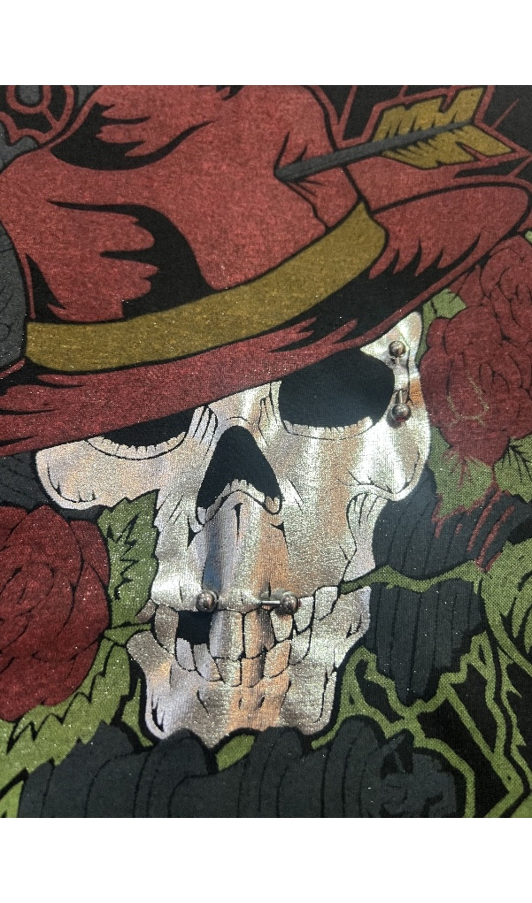 Pierced Skull Wearing Hat Tee