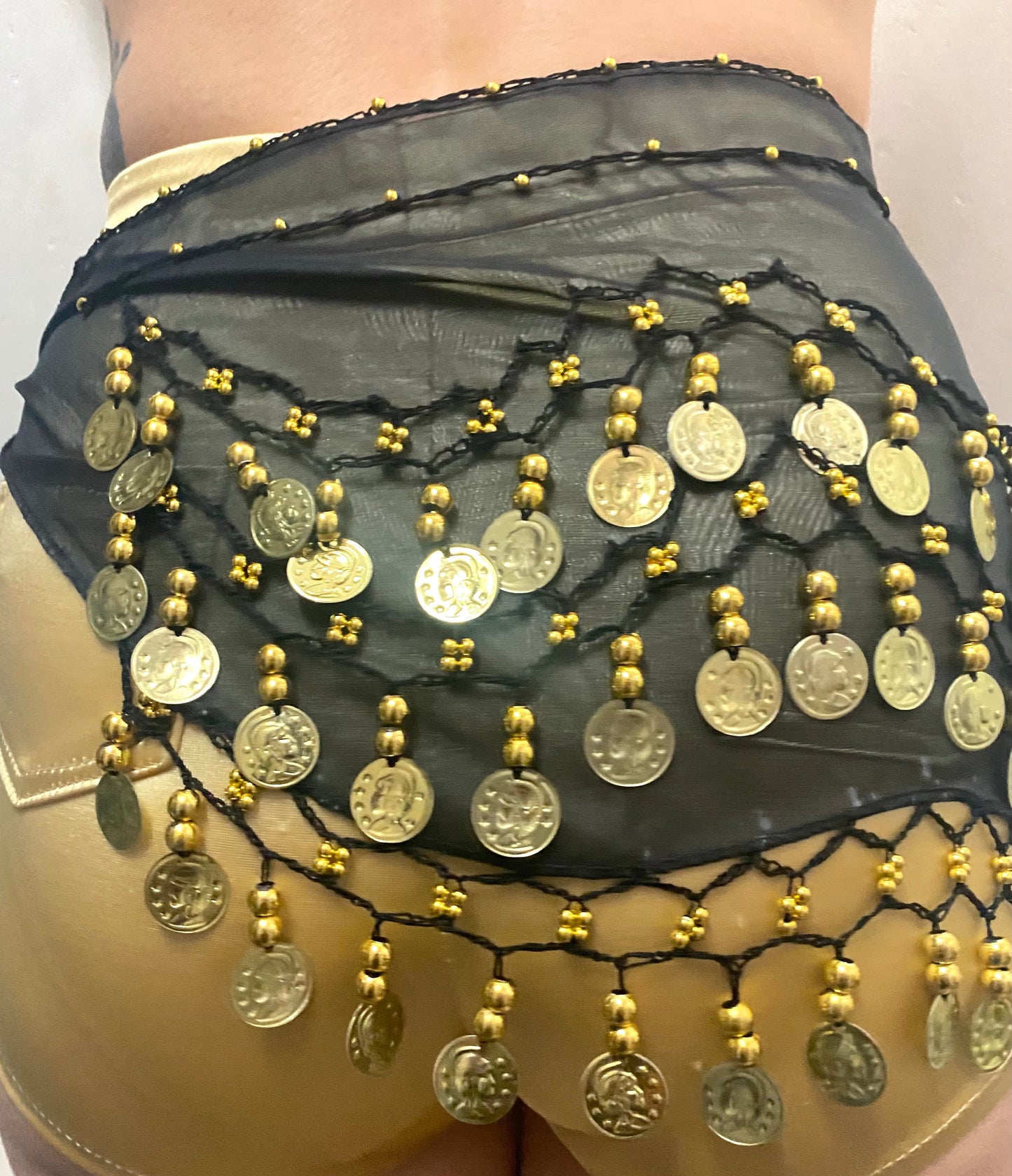 Red Bellydance Gold Coin Belt