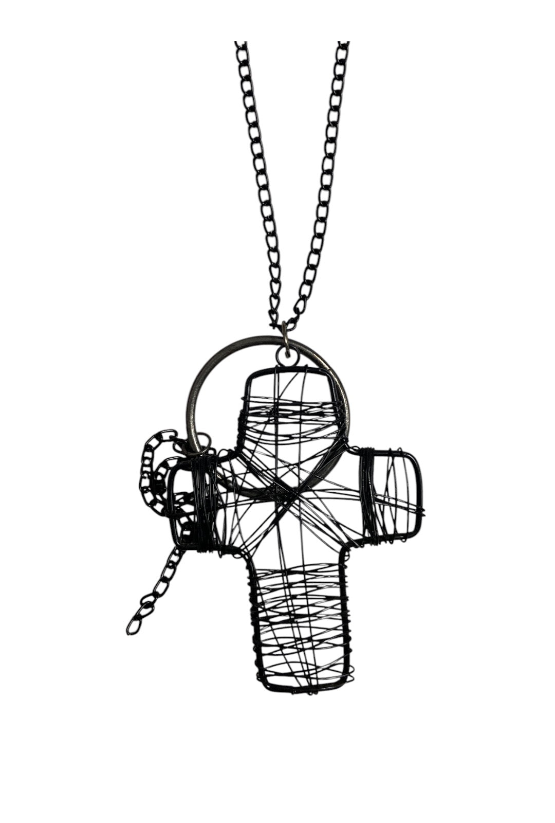 Black Wire Cross Necklace