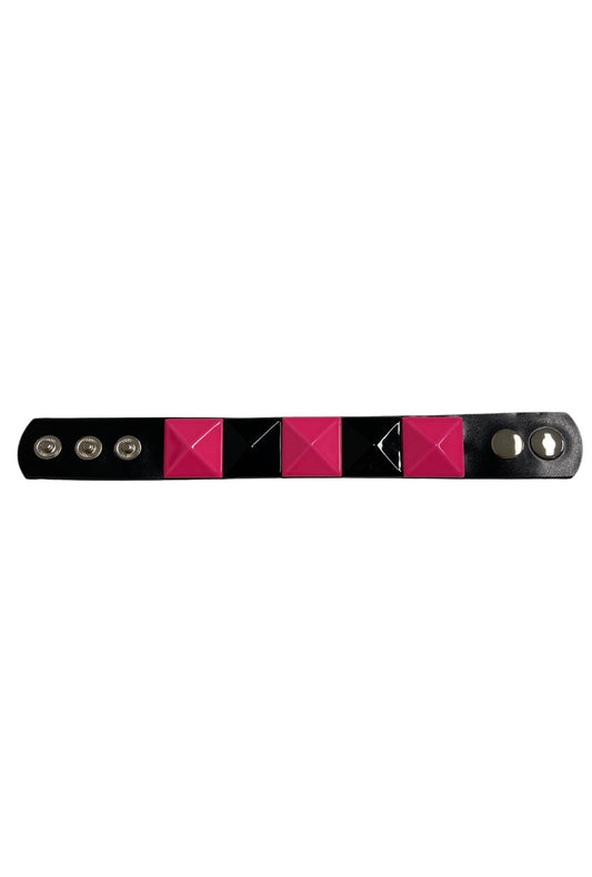 Large Stud Wrist Cuff - Pink & Black