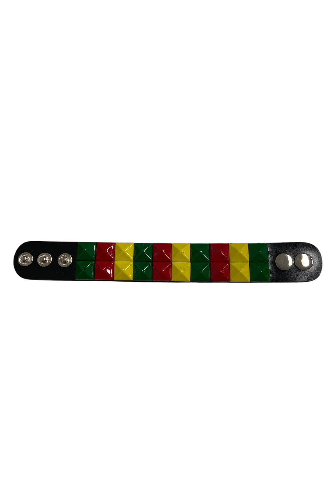 Medium Stud Wrist Cuff - Rastafarian