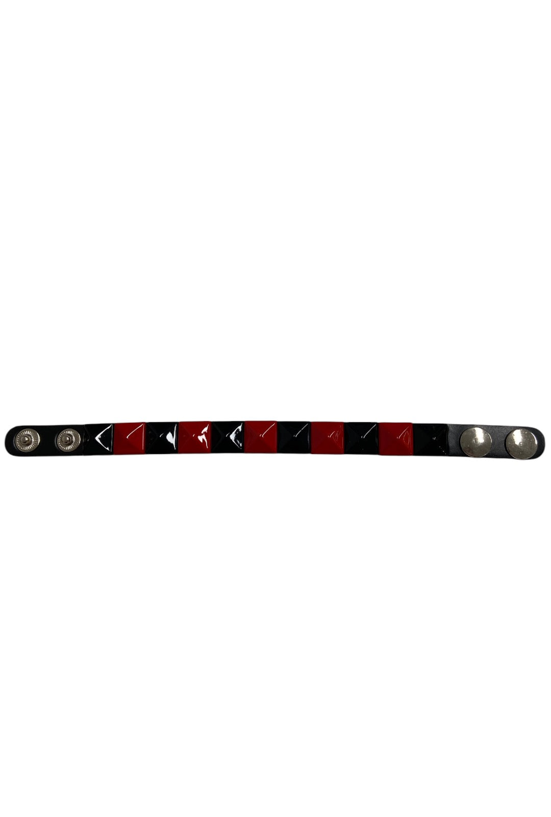 Single Stud Wrist Cuff - Black & Red