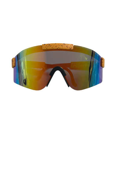 Reflective Rainbow & Orange Flat Top Sunglasses