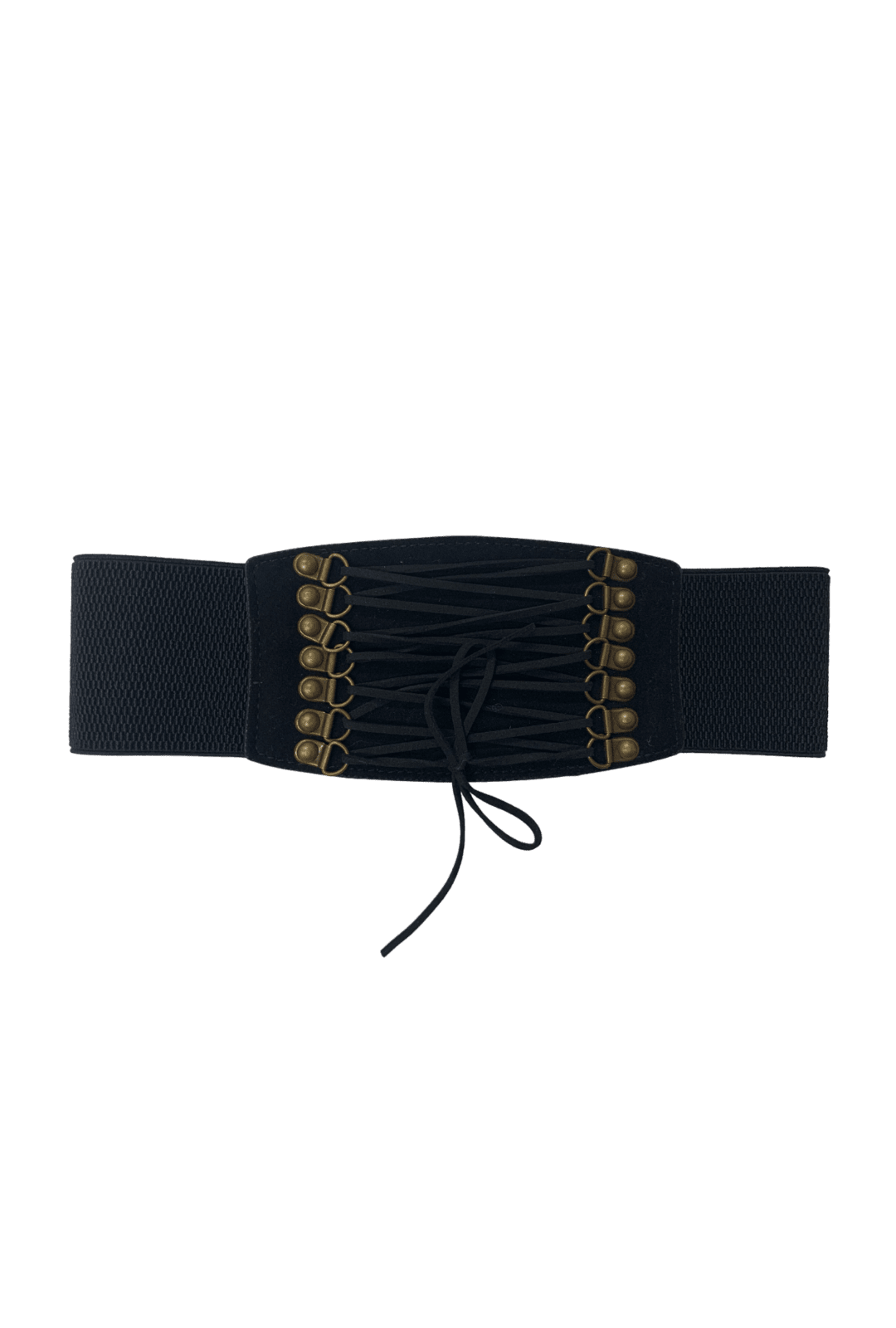 Suede Black Lace-Up Corset Belt