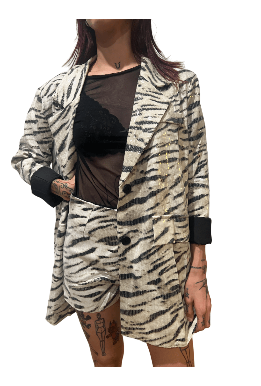 Snow Tiger Print Sequin Blazer Perth HurlyBurly