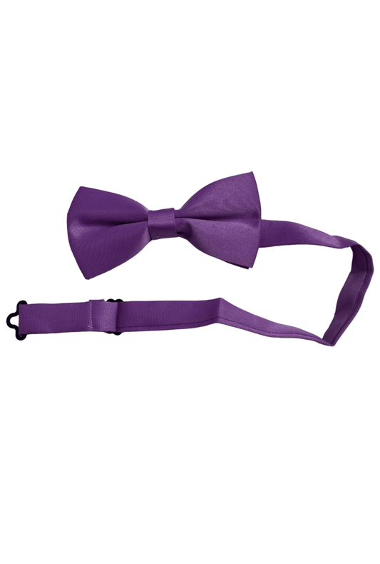Grape Satin Pre-Tied Bow Tie