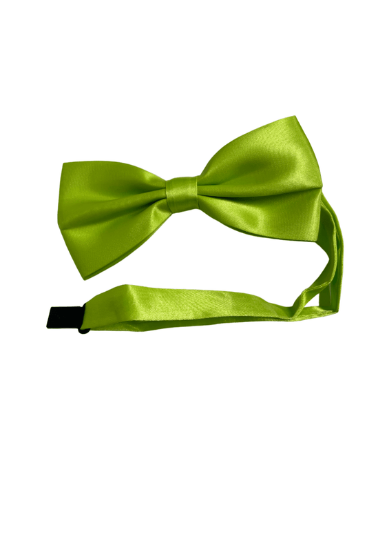 Lime Green Satin Pre-Tied Bow Tie