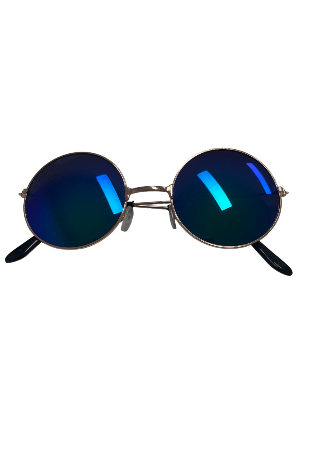Green & Blue Reflective Round Glasses