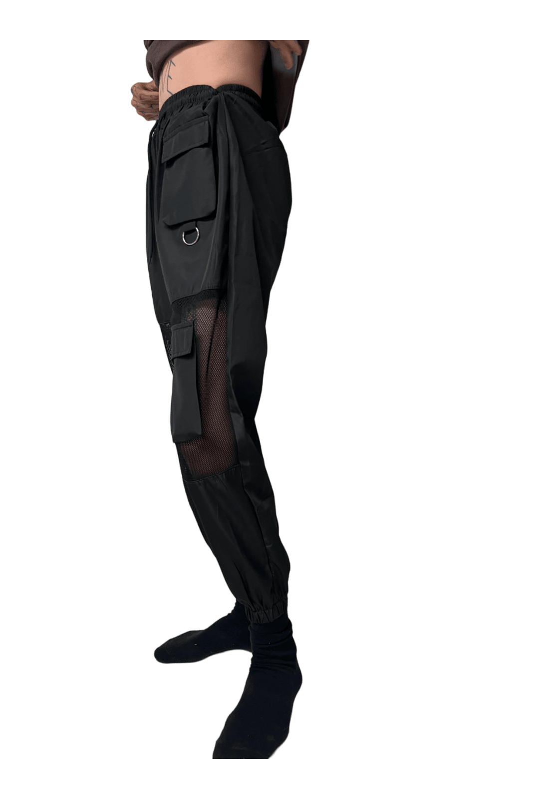 Black Utility Pants with Mesh