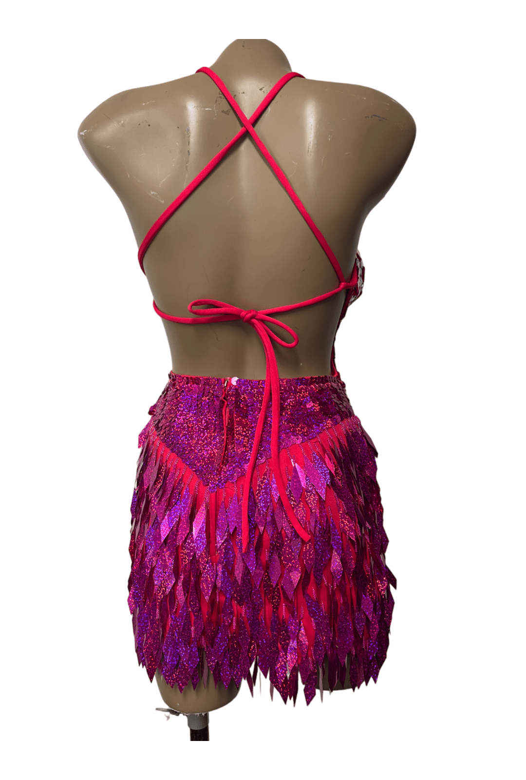 Hot Pink Sequin & Diamond Festival Dress