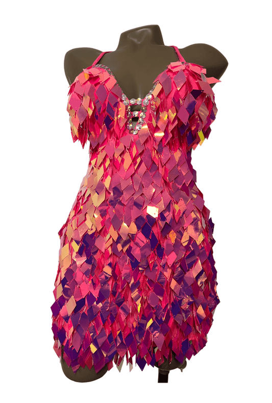 Beaded Pink Diamond Festival Dress