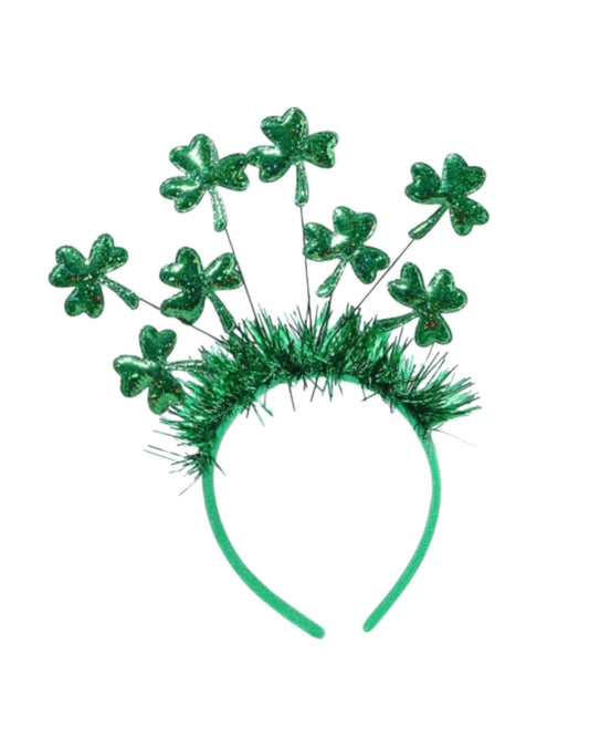 St Patrick's Day Tinsel Clover Head Bopper