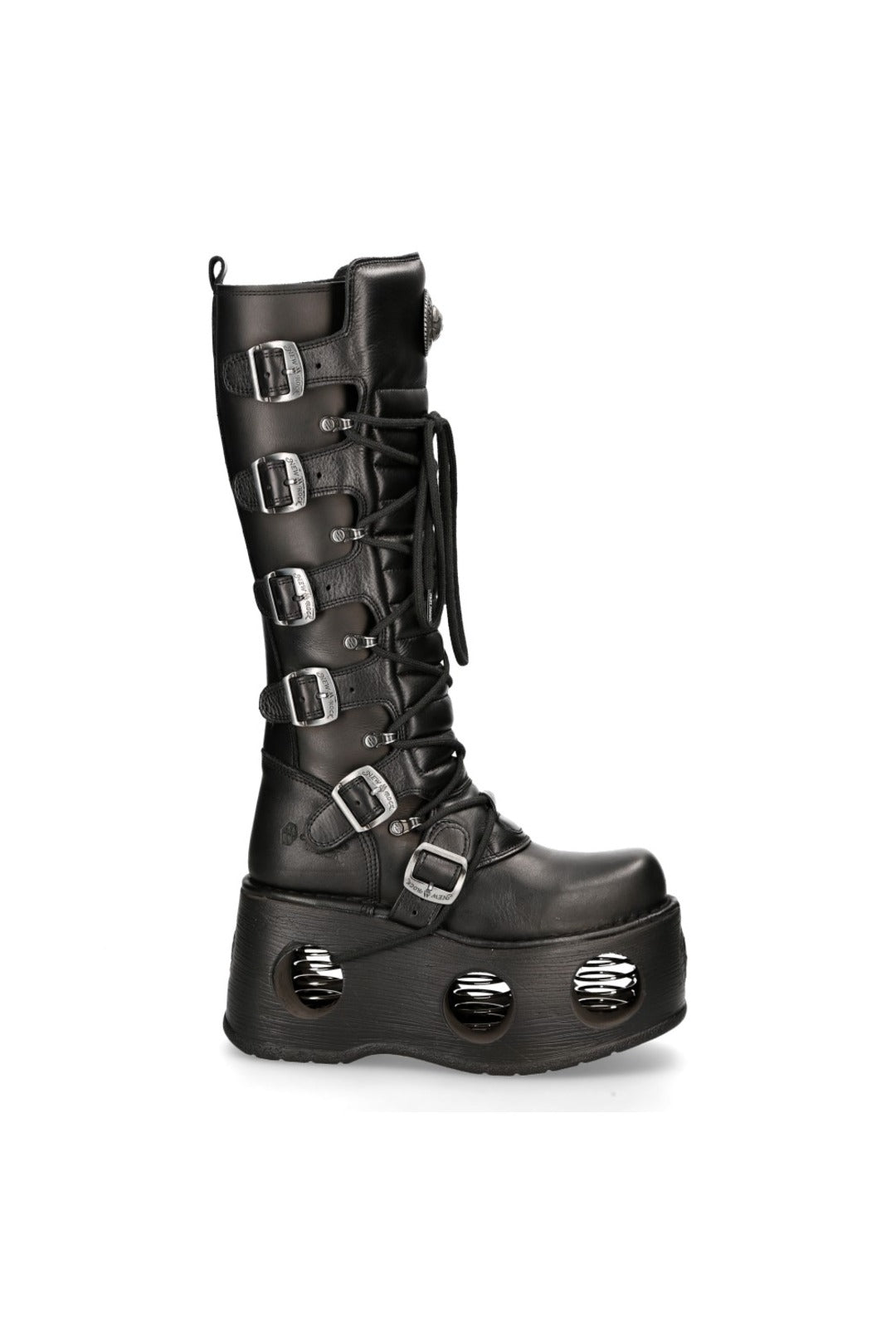 PRE-ORDER M-272-S2 Black Platform Boots with Spring Detail