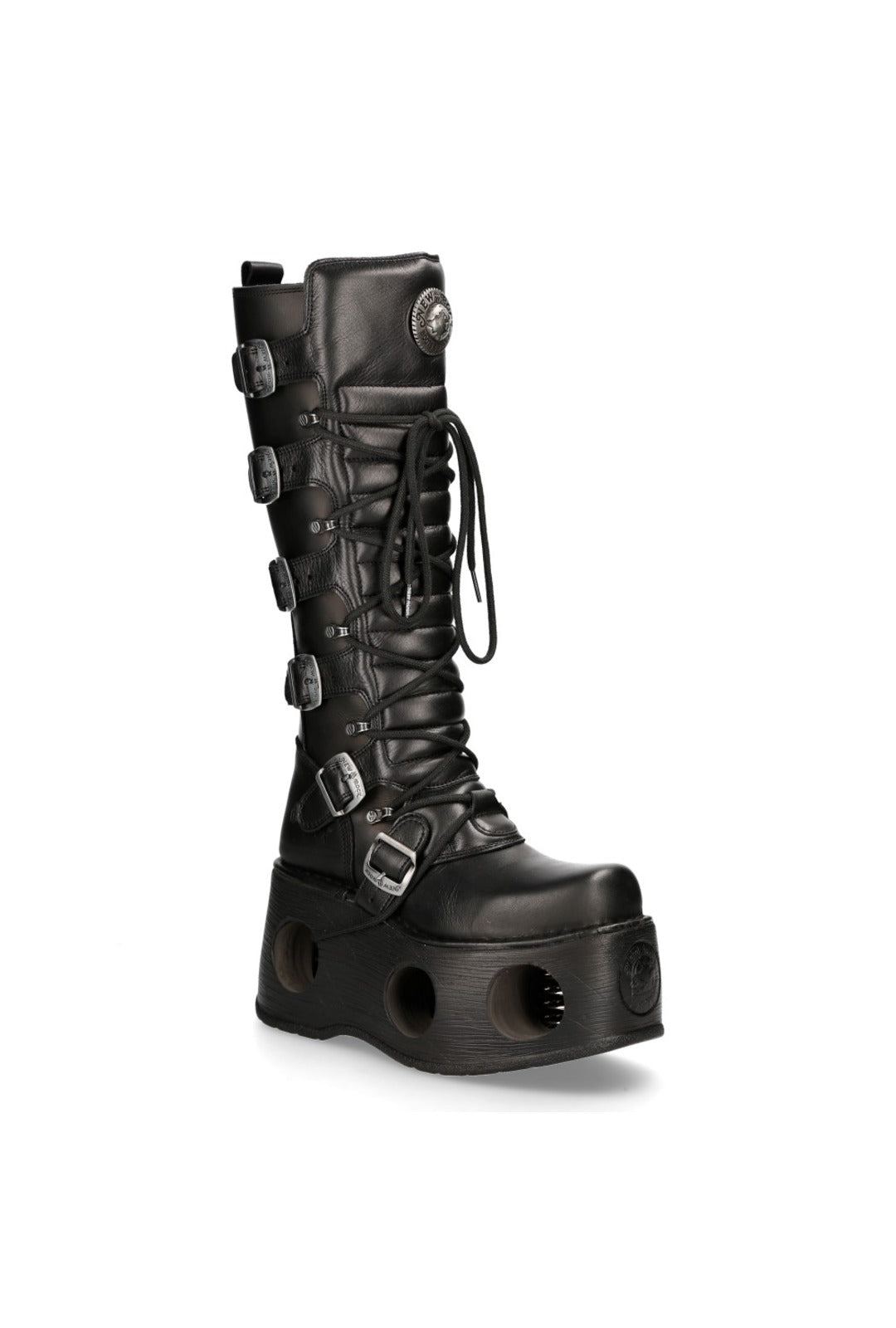 PRE-ORDER M-272-S2 Black Platform Boots with Spring Detail