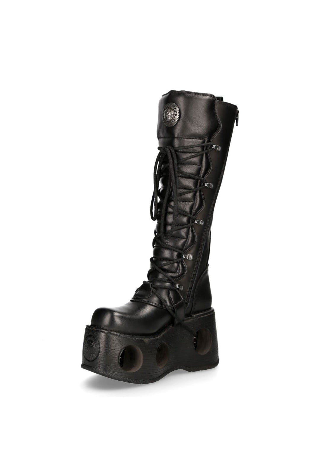 PRE-ORDER M-272-S2 Black Platform Boots with Spring Detail