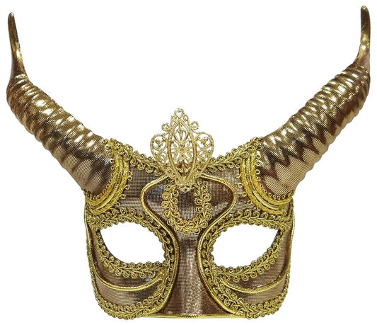 Gold Minotaur Horns Mask
