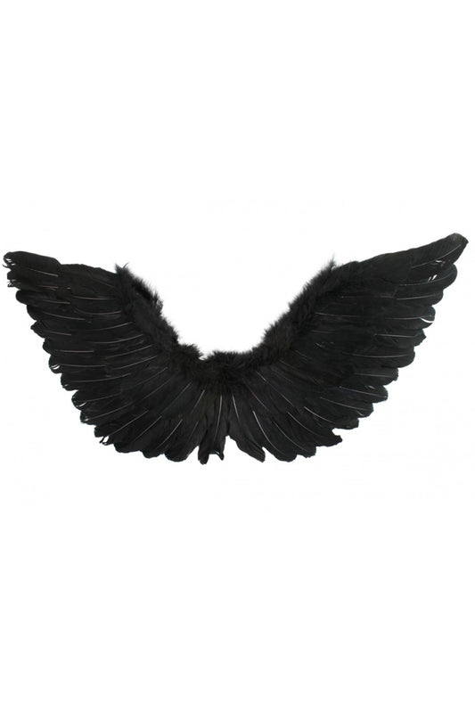 Large 90cm x 50cm Black Angel Wings