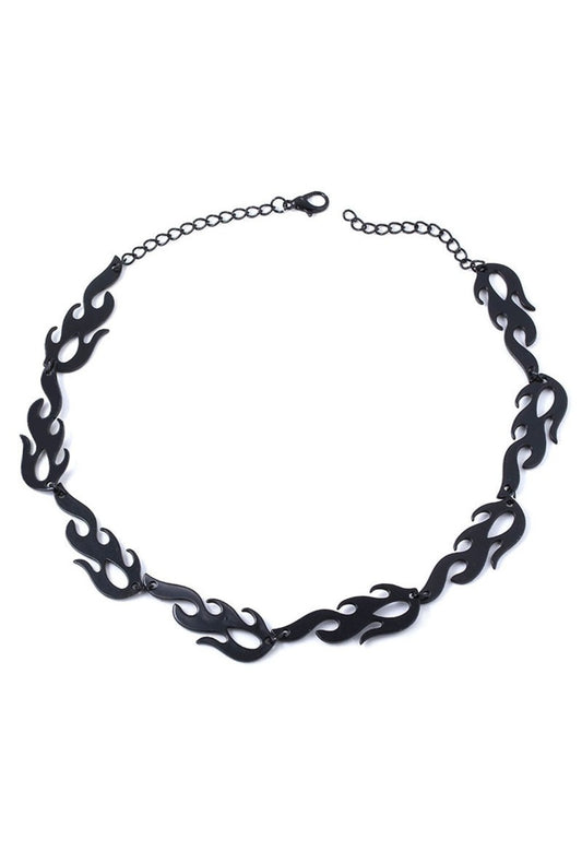 Black Flame Chain Necklace